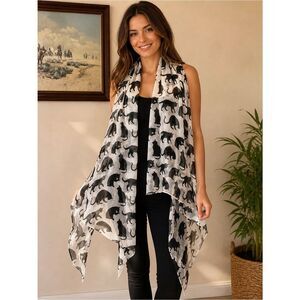Oversized Sem-sheer Kitty Cat Scarf